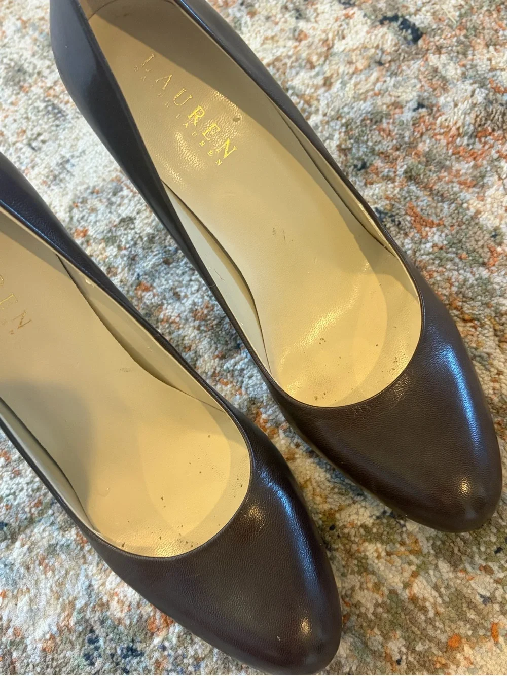 Ralph Lauren Dark Brown Leather Pumps Size 6